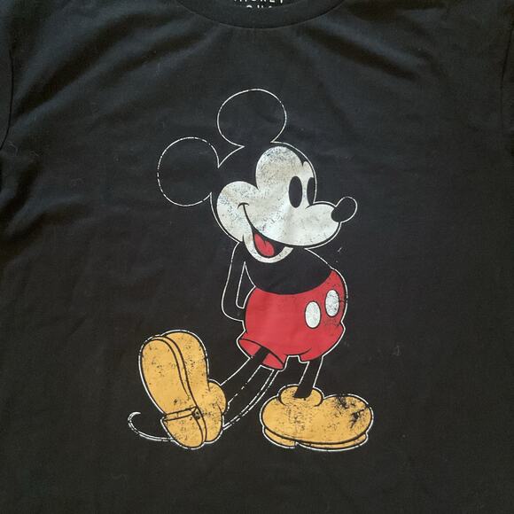 Disney Mickey Mouse Graphic T-Shirt Black Size L 20x25 Retro - Picture 3 of 4